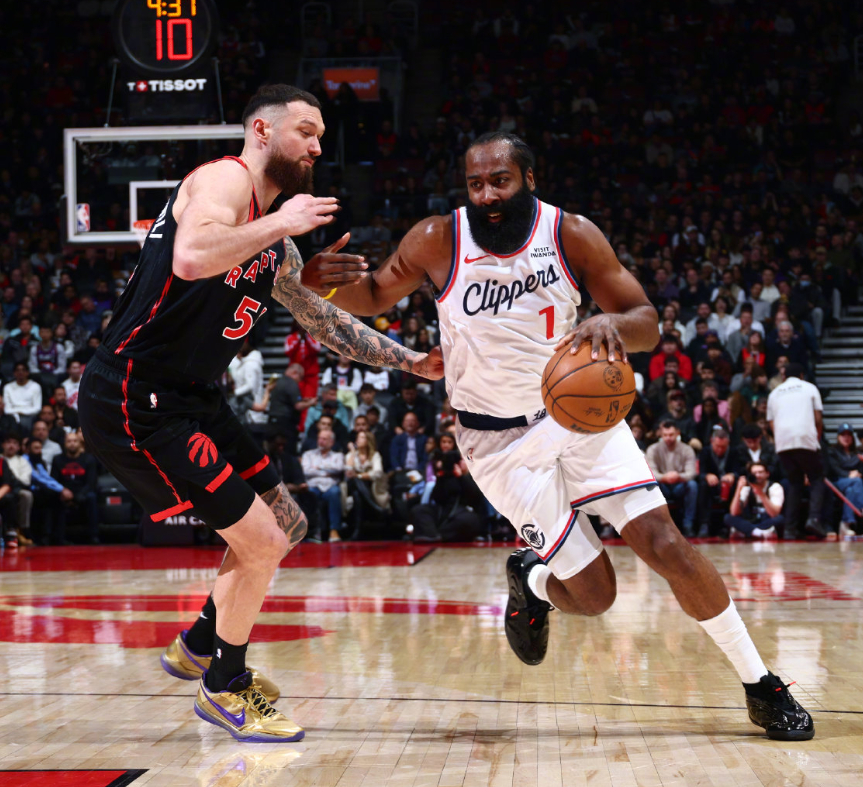 开云APP-重返故地小卡缺阵！哈登31+10+加时独得8分，快船逆转猛龙5连胜