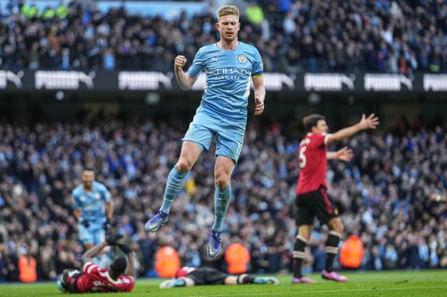 【英超】德布劳内2射1传，桑乔破门，曼城4比1曼联